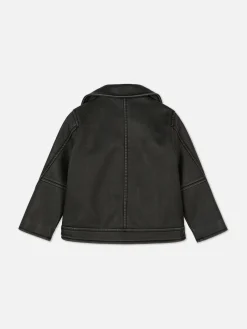 Veste De Motard En Simili Cuir