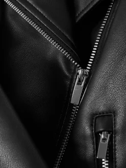 Veste De Motard En Simili Cuir