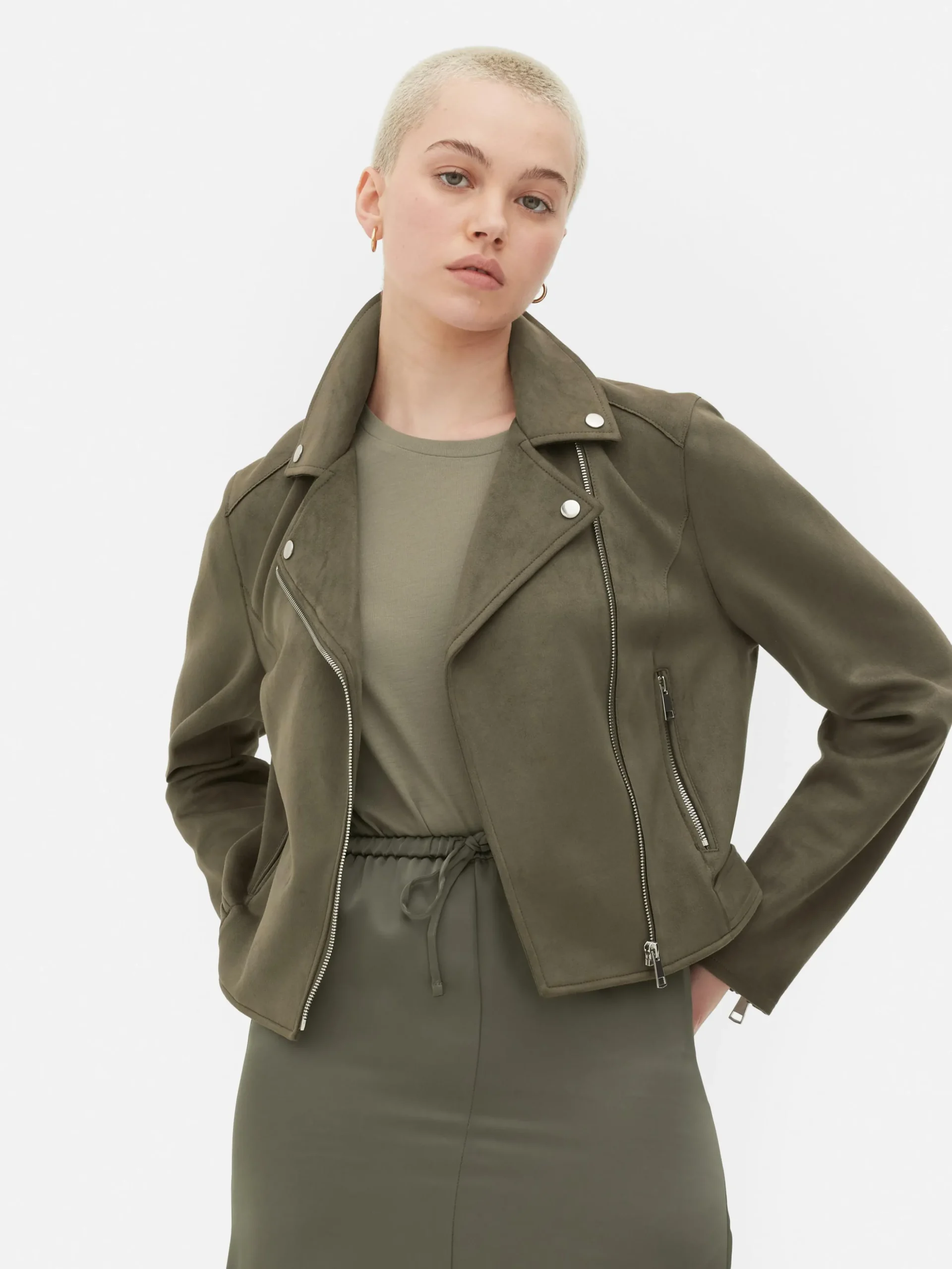 Veste De Motard Imitation Daim