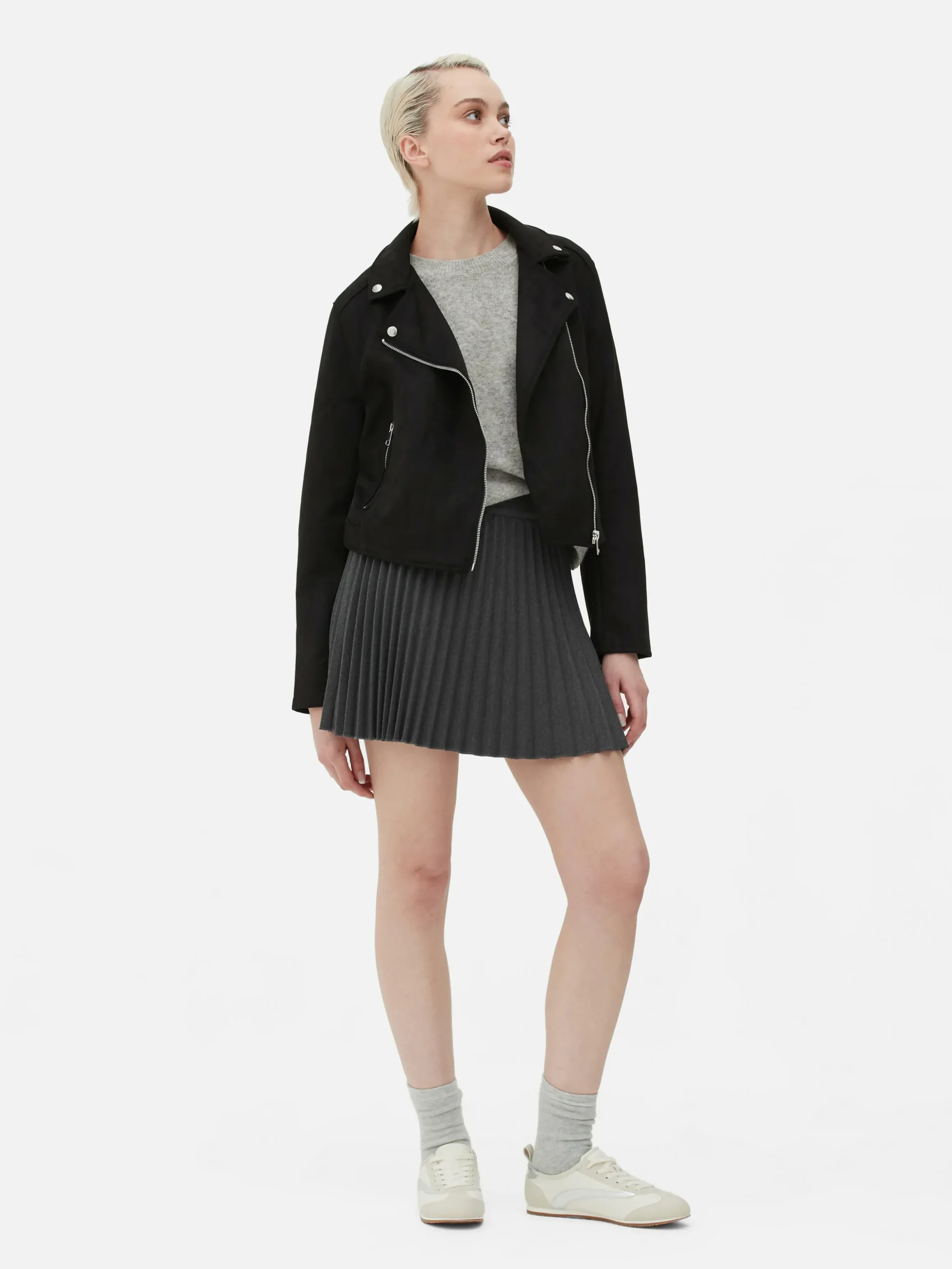 Veste De Motard Imitation Daim