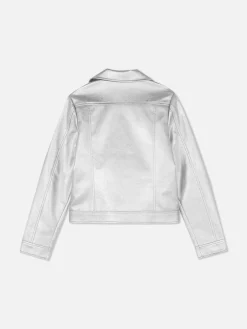 Veste De Motard Métallisée