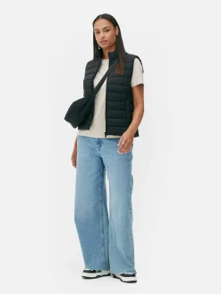 Veste Légère Sans Manches à Col Cheminée