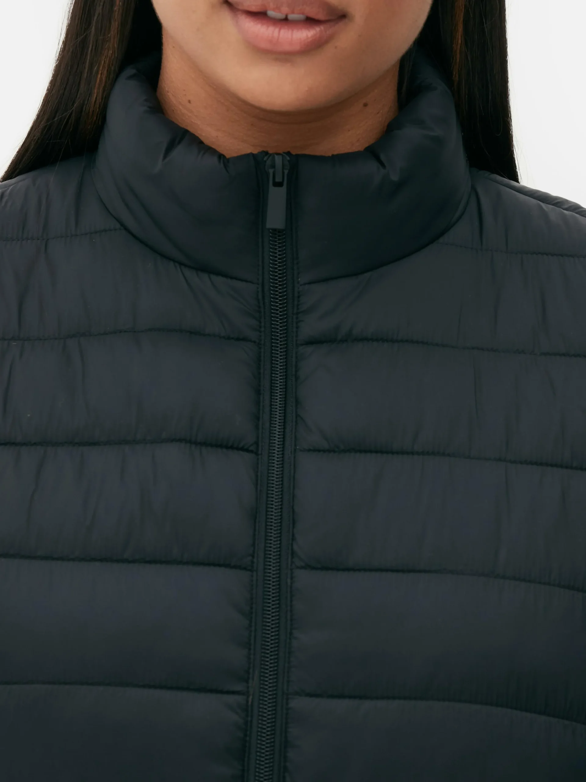 Veste Légère Sans Manches à Col Cheminée