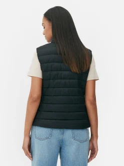 Veste Légère Sans Manches à Col Cheminée