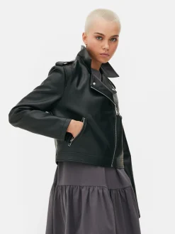 Veste Motard En Simili Cuir Essential