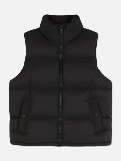 Veste Sans Manche Matelassée à Col Cheminée