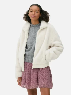 Veste Zippée En Fausse Fourrure