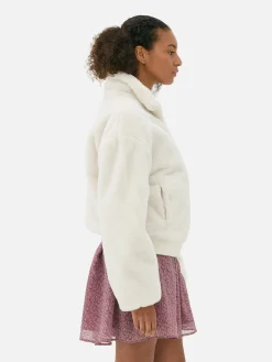 Veste Zippée En Fausse Fourrure