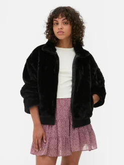 Veste Zippée En Fausse Fourrure